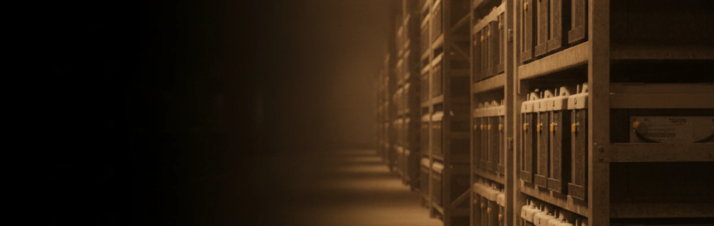 The interior of a long-established industrial battery facility